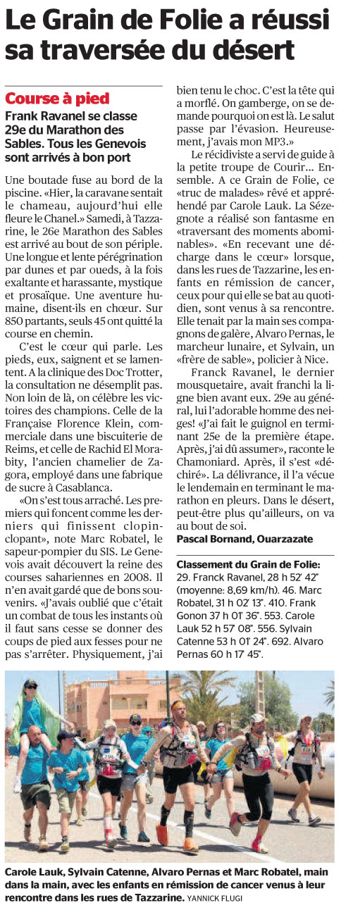 Tribune de Genève du 12 avril 2011